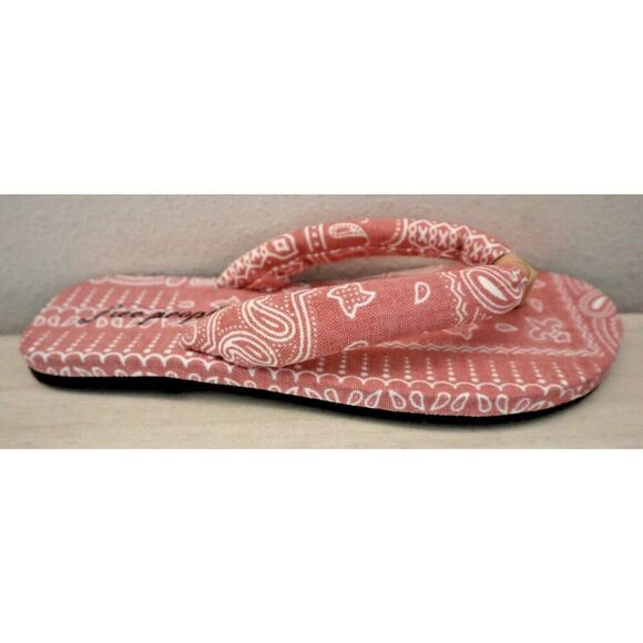 Free People Women's Sz 41 US 10-11 Pink & White Es Verdra Cotton Thong Sandals - Picture 6 of 16
